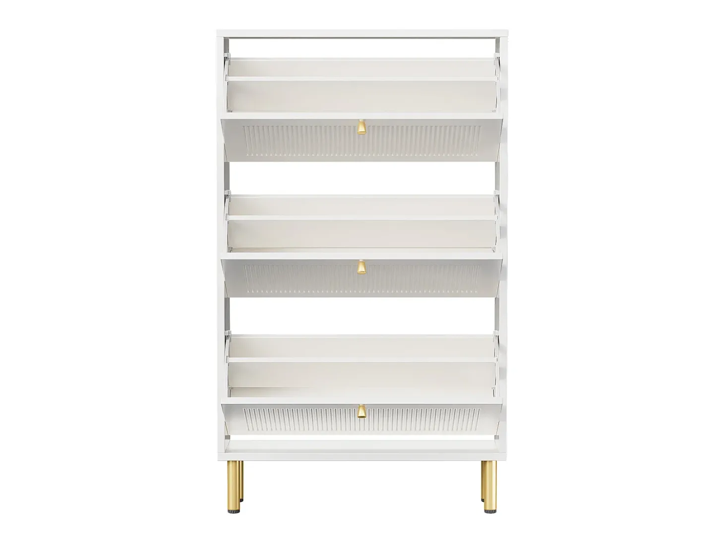 Sapateiro 73x25x125cm - con 3 portas de abrir - prateleira de 6 níveis - Branco