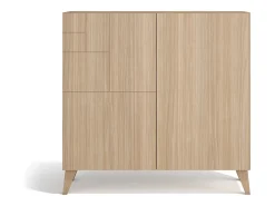 Sapateiro/Móvel organização - H87cm x L90cm x P27cm nogueira clara - Bergen