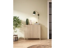 Sapateiro/Móvel organização - H87cm x L90cm x P27cm nogueira clara - Bergen