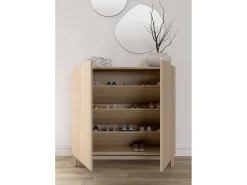 Sapateiro/Móvel organização - H90cm x L90cm x P27cm nogueira clara - Copenhague