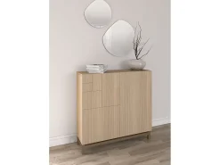 Sapateiro/Móvel organização - H90cm x L90cm x P27cm nogueira clara pernas moca - Copenhague