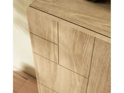 Sapateiro/Móvel organização - H87cm x L90cm x P27cm chêne dore pernas preto – Bergen
