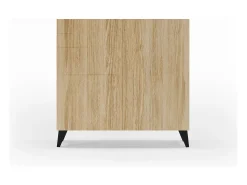 Sapateiro/Móvel organização - H87cm x L90cm x P27cm chêne dore pernas preto – Bergen