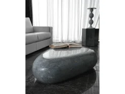 Sasso big - Mesa de centro (74 x 123 x 27h) em pedra fóssil cinza