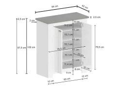 Scarpiera Dcittadin, Porta scarPe economizador de espaço com 2 portas, armário de entrada multifuncional, 84x42h100 cm, branco e carvalho