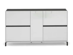 ScarpierEm Darnautovi, Suporte para sapatos, Armário de entrada multiusos, Armário para calçados, Made in Italy, 169x25h94 cm, Branco brilhante