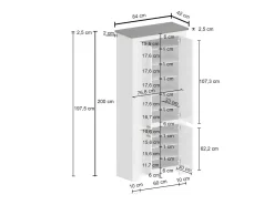 ScHarpeira Dcicerell, Suporte para sapatos com economia de espaço com 4 portas, Armário de entrada multifuncional, 84x42h200 cm, Branco e Ardósia