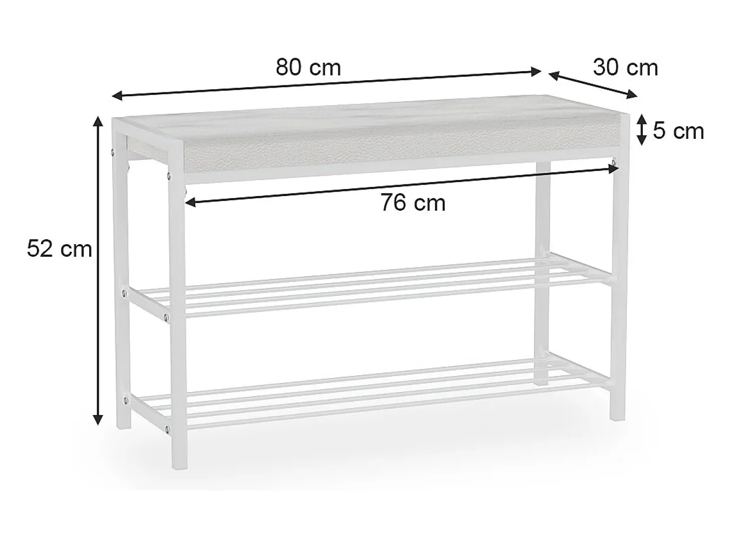 Schuhbank branco 80x30x52 borneo