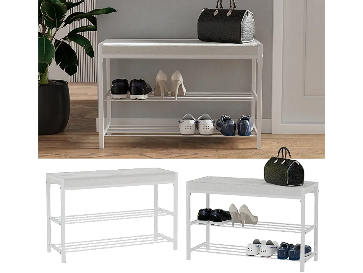 Schuhbank branco 80x30x52 borneo