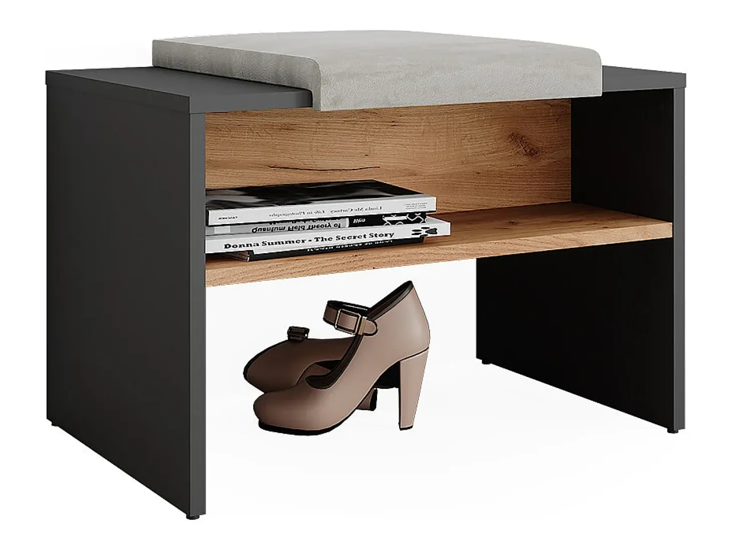 Schuhbank carvalho antracite/goldkraft 60x40x60 orlando