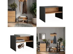 Schuhbank carvalho antracite/goldkraft 60x40x60 orlando