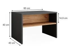 Schuhbank carvalho antracite/goldkraft 60x40x60 orlando