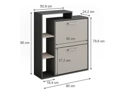Schuhkipper antracite/creio 80x24.2x90 orlando