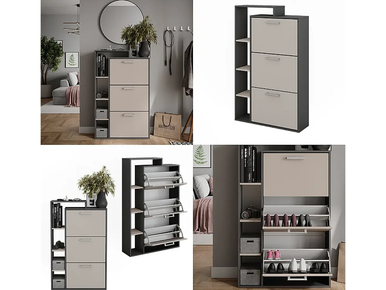Schuhkipper antracite/creio 80x24.2x128.3 orlando