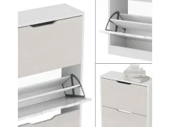 Schuhkipper branco/branco brilhante 59x22x137 luca
