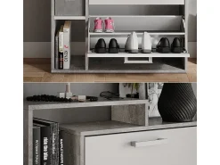 Schuhkipper branco/concreto 80x24.2x166.1 orlando