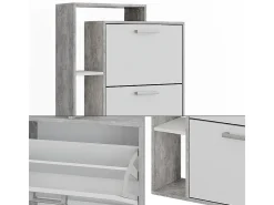 Schuhkipper branco/concreto 80x24.2x166.1 orlando