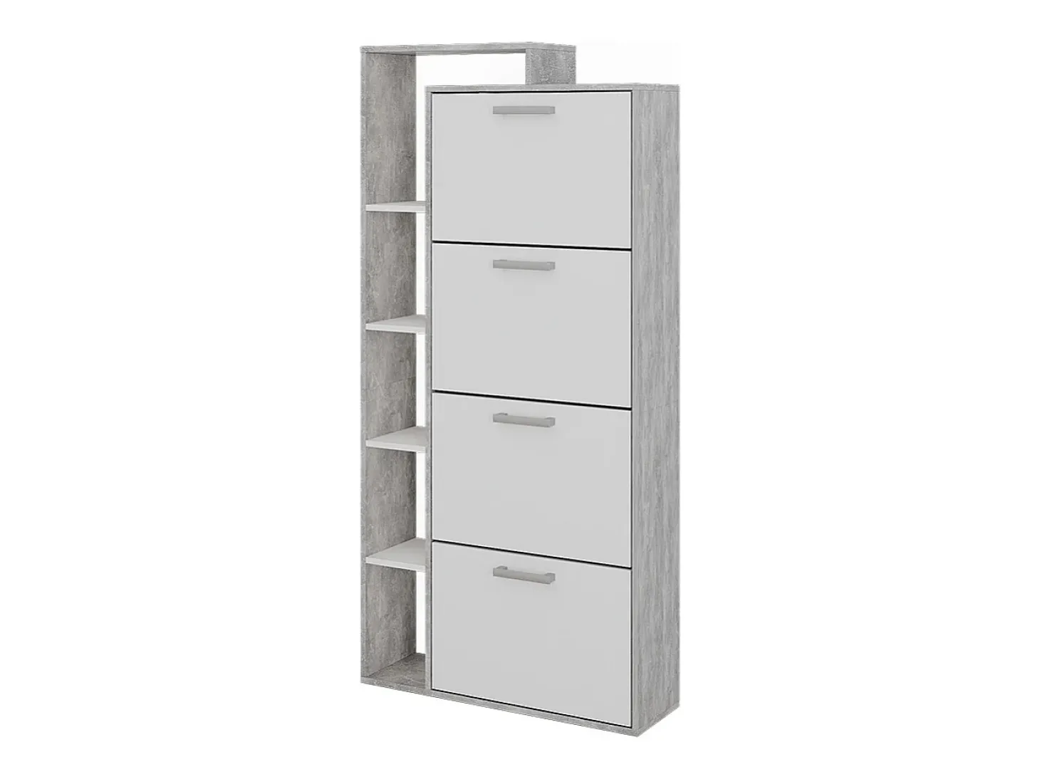 Schuhkipper branco/concreto 80x24.2x166.1 orlando