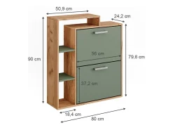 Schuhkipper carvalho/verde goldkraft 80x24.2x90 orlando