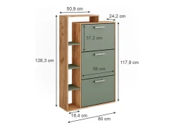 Schuhkipper carvalho/verde goldkraft 80x24.2x128.3 orlando
