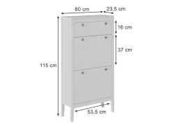 Schuhschrank branco 60x23.5x115 aron