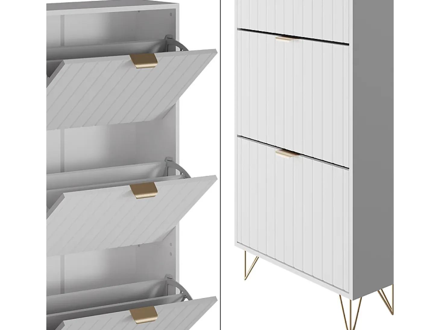 Schuhschrank branco 60x23.5x166.7 helge