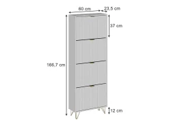 Schuhschrank branco 60x23.5x166.7 helge
