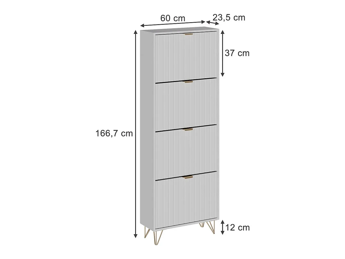 Schuhschrank branco 60x23.5x166.7 helge