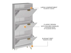 Schuhschrank branco 60x23.5x128.5 helge