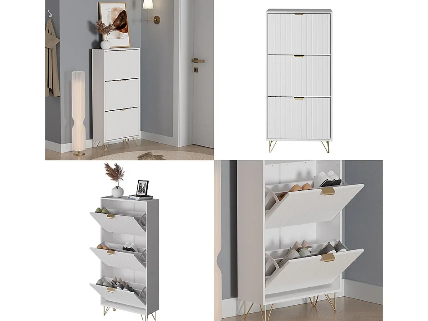 Schuhschrank branco 60x23.5x128.5 helge