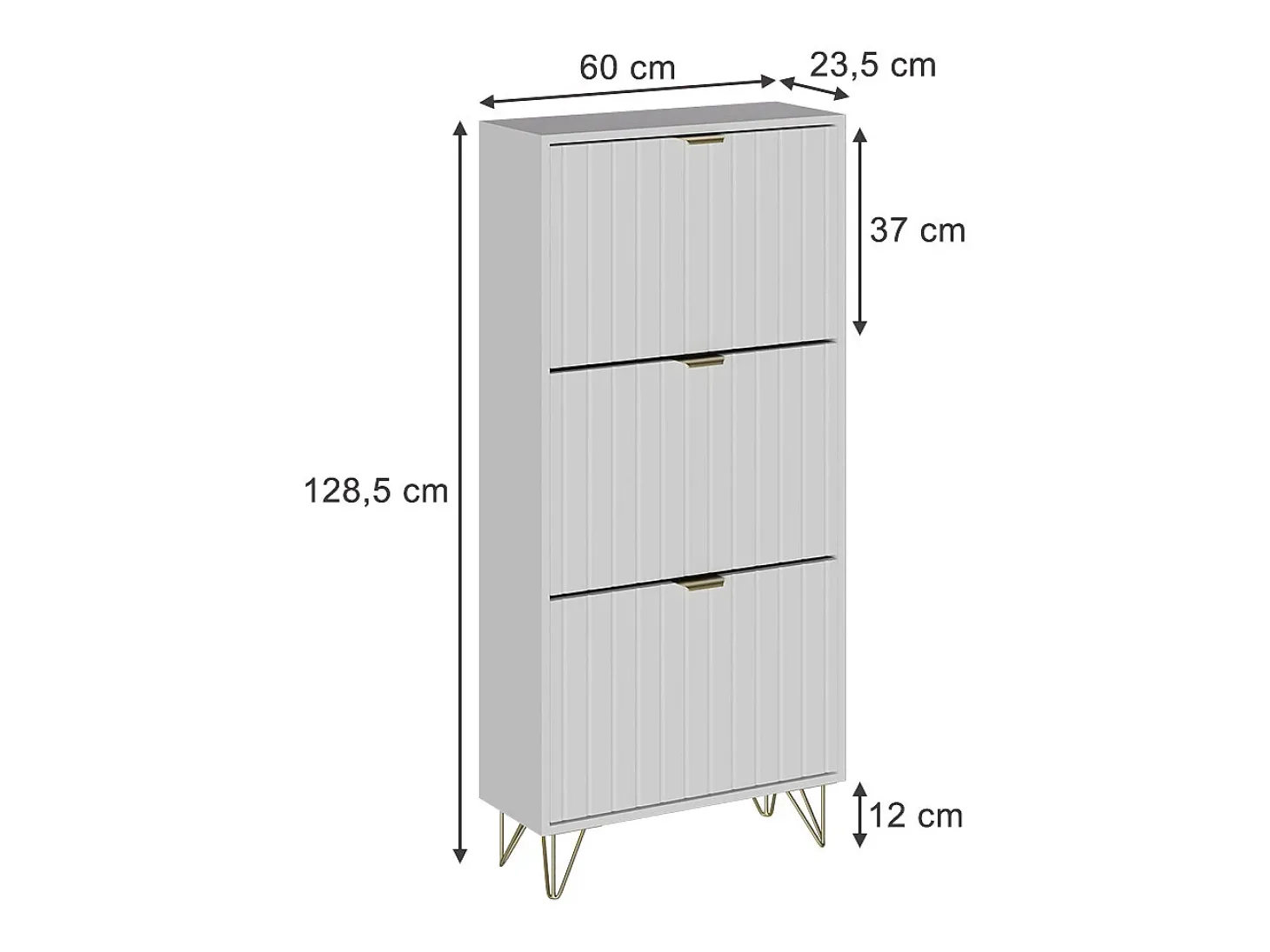 Schuhschrank branco 60x23.5x128.5 helge