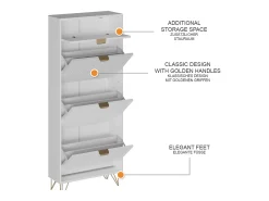 Schuhschrank branco 60x23.5x145 helge