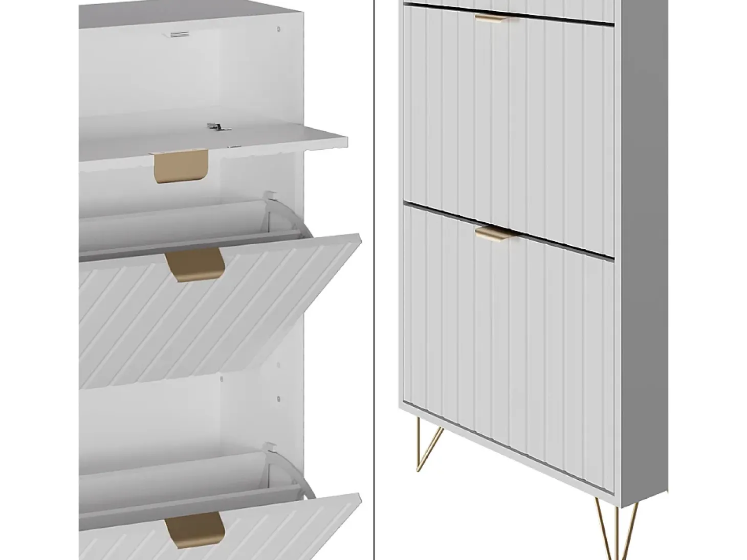 Schuhschrank branco 60x23.5x145 helge