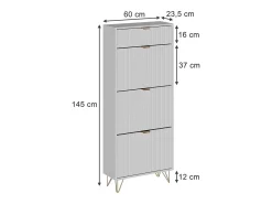 Schuhschrank branco 60x23.5x145 helge