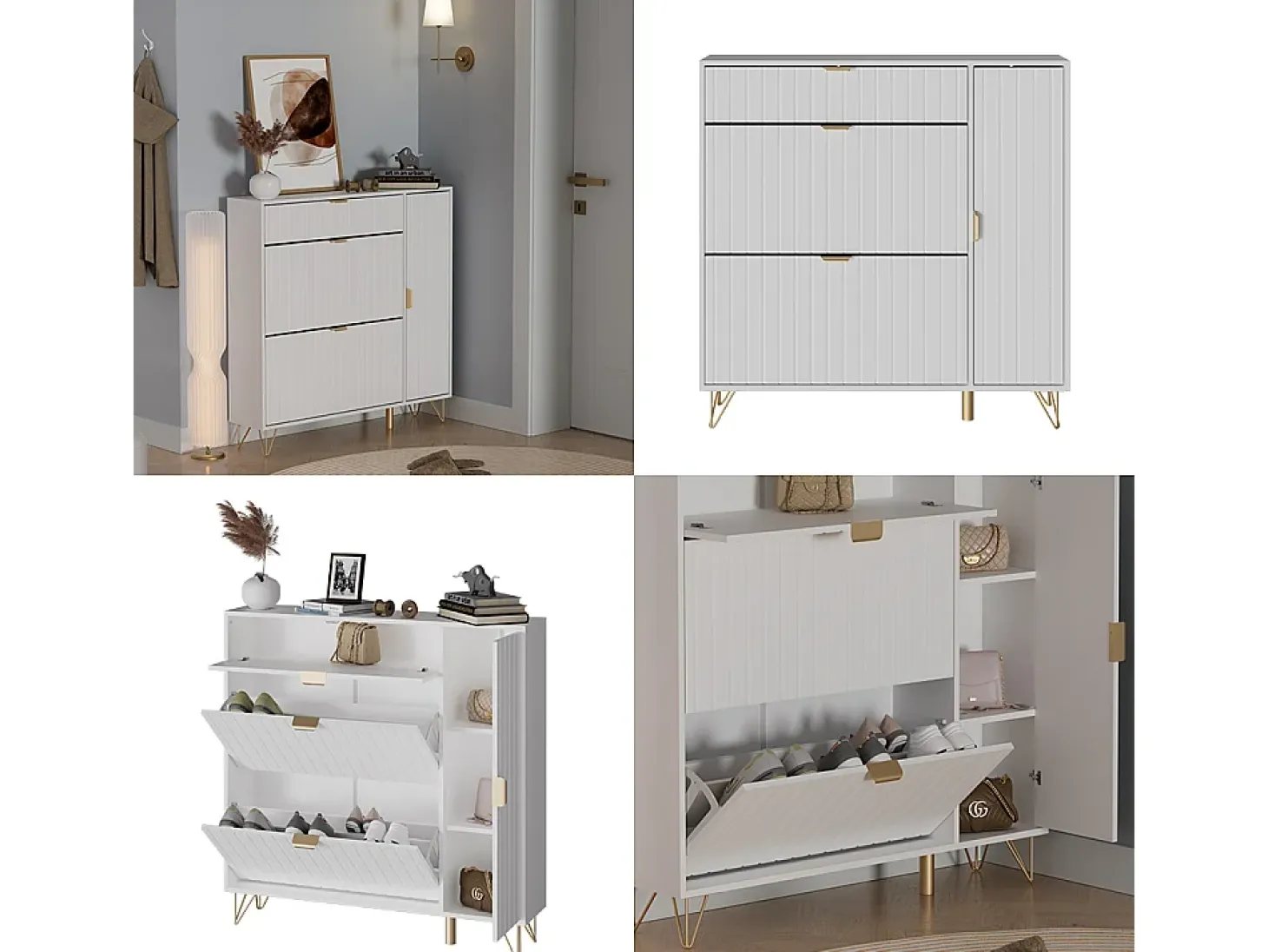 Schuhschrank branco 108x23.5x107.5 helge
