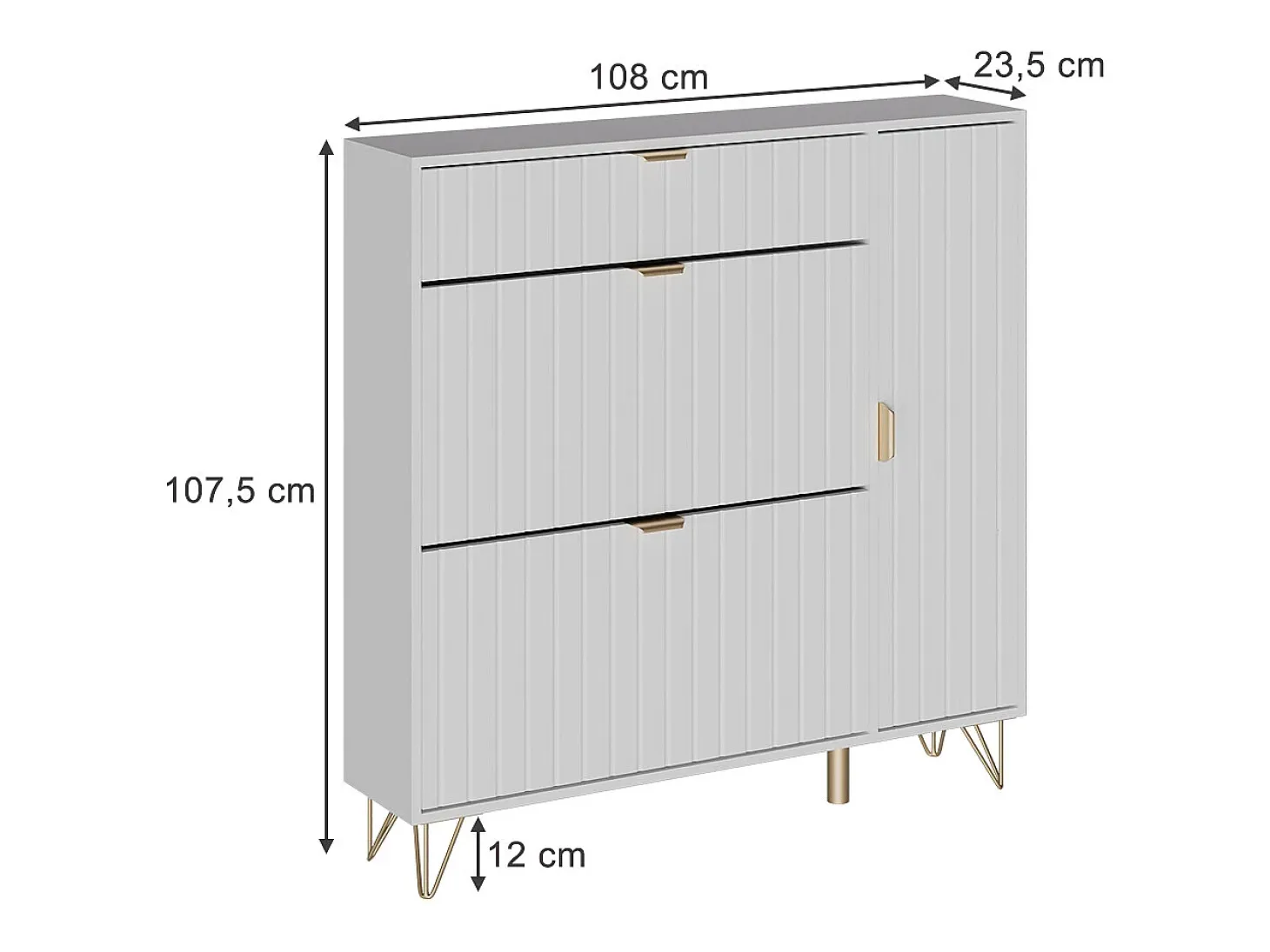 Schuhschrank branco 108x23.5x107.5 helge