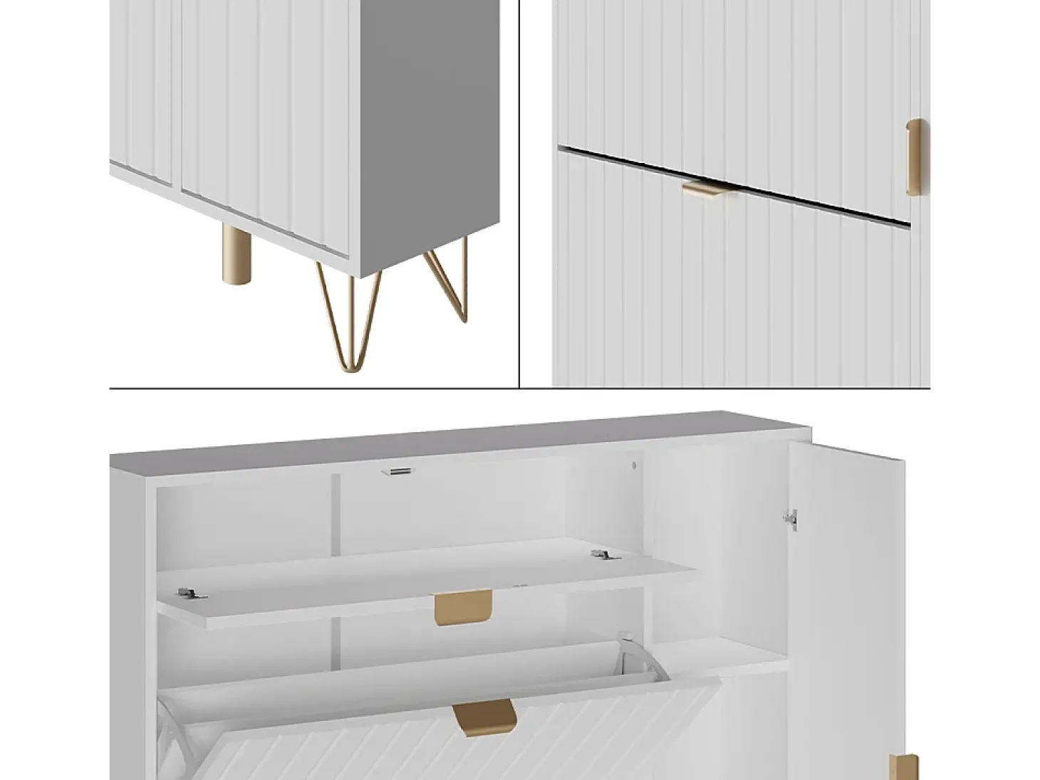 Schuhschrank branco 108x23.5x107.5 helge