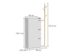 Schuhschrank branco 90x30x181.5 ivo