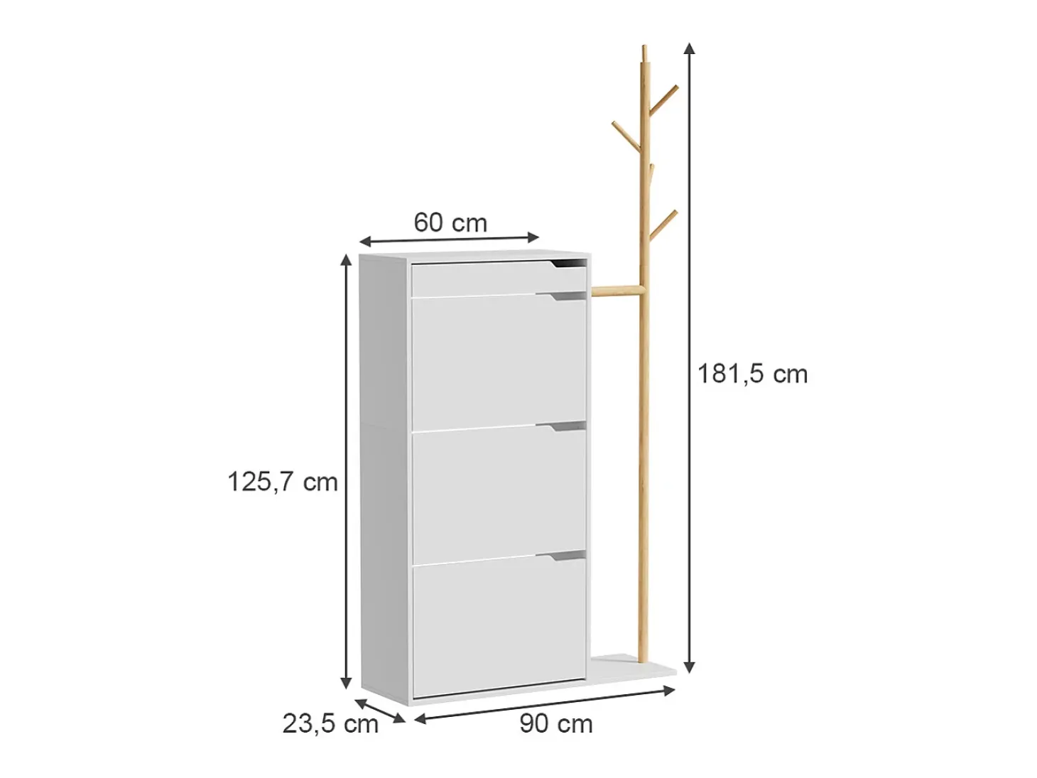 Schuhschrank branco 90x30x181.5 ivo
