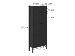 Schuhschrank preto 60x23.5x153 aron