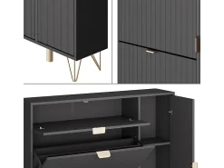Schuhschrank preto 108x23.5x107.5 helge