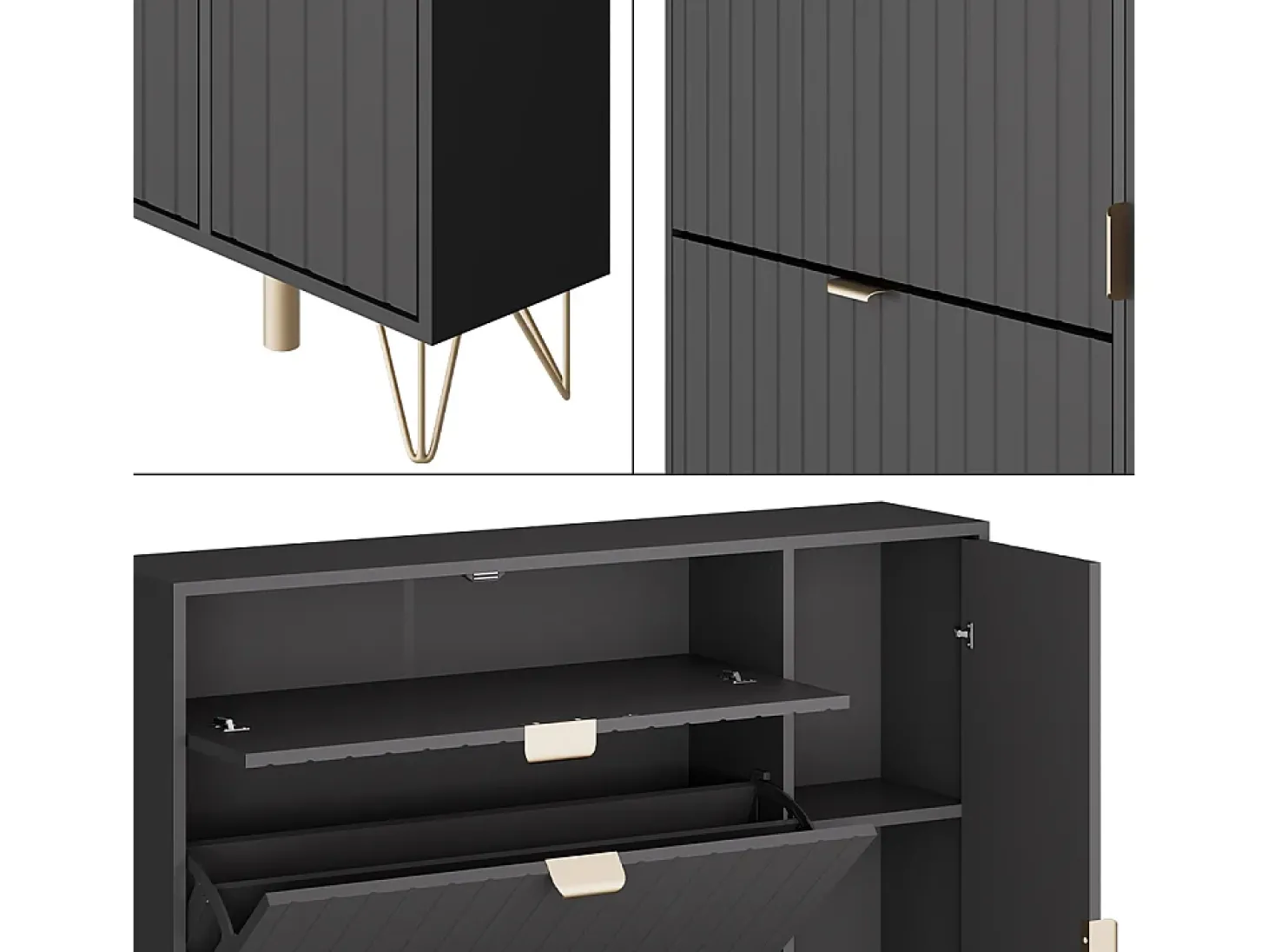 Schuhschrank preto 108x23.5x107.5 helge