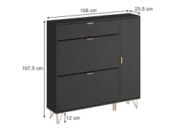 Schuhschrank preto 108x23.5x107.5 helge