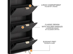 Schuhschrank preto 60x23.5x166.7 helge