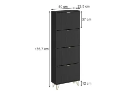 Schuhschrank preto 60x23.5x166.7 helge