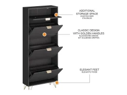 Schuhschrank preto 60x23.5x145 helge
