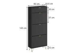 Schuhschrank preto 60x23.5x145 helge