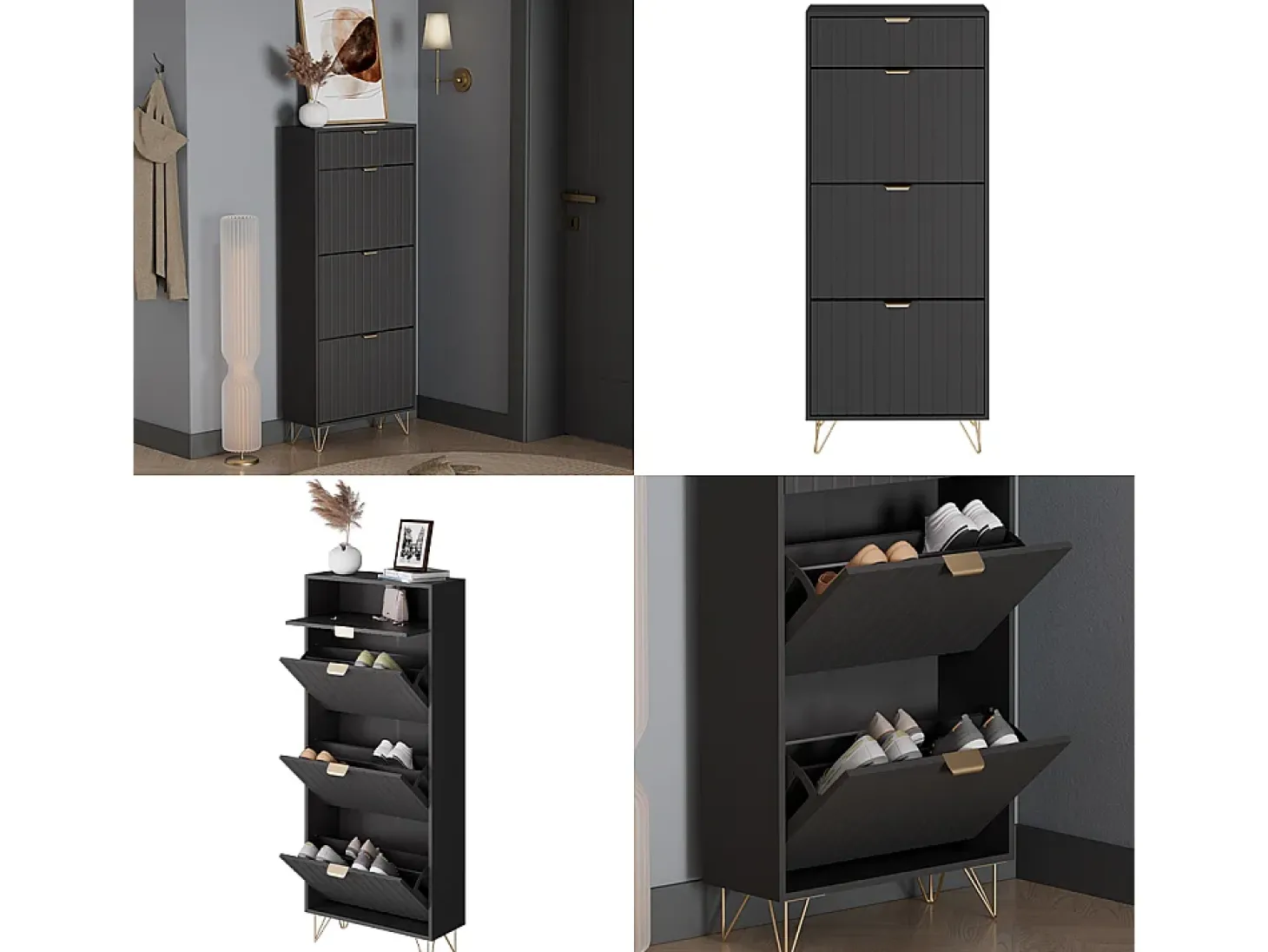 Schuhschrank preto 60x23.5x145 helge