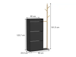 Schuhschrank preto 90x30x181.5 ivo