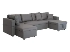 SCOTT 4 lugares sofá-cama panorâmico cinzento